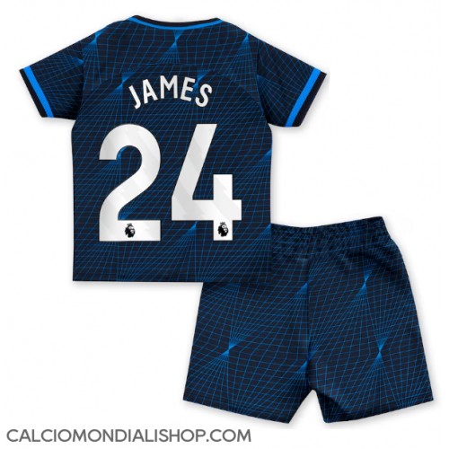 Maglie da calcio Chelsea Reece James #24 Seconda Maglia Bambino 2023-24 Manica Corta (+ Pantaloni corti)